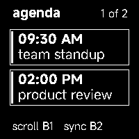 Daily agenda running on ersa.wearable